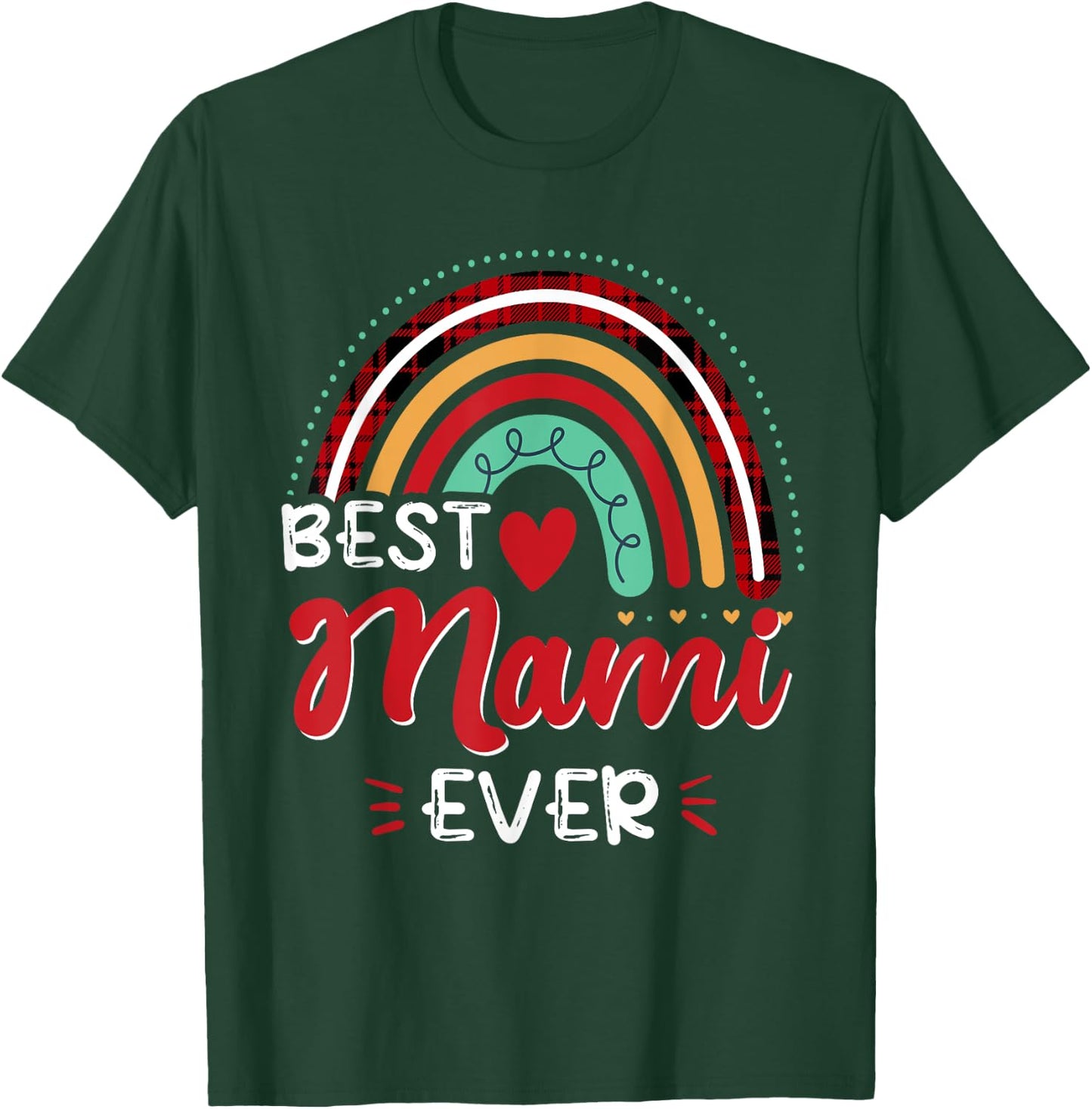 Plaid Rainbow Best Mami Ever Funny Mother's Day T-Shirt - T-Shirt | Forest