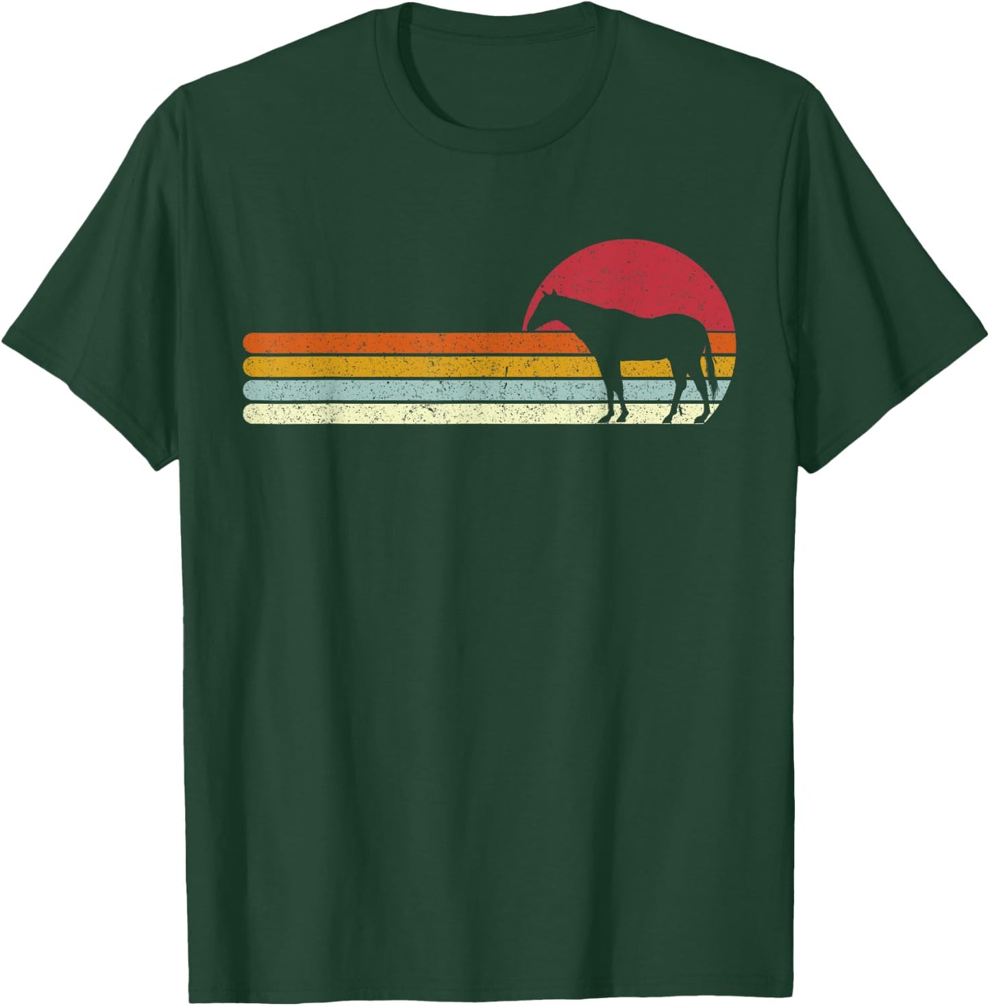 Sunset | Horse Riding Funny Horses T-Shirt - T-Shirt | Forest