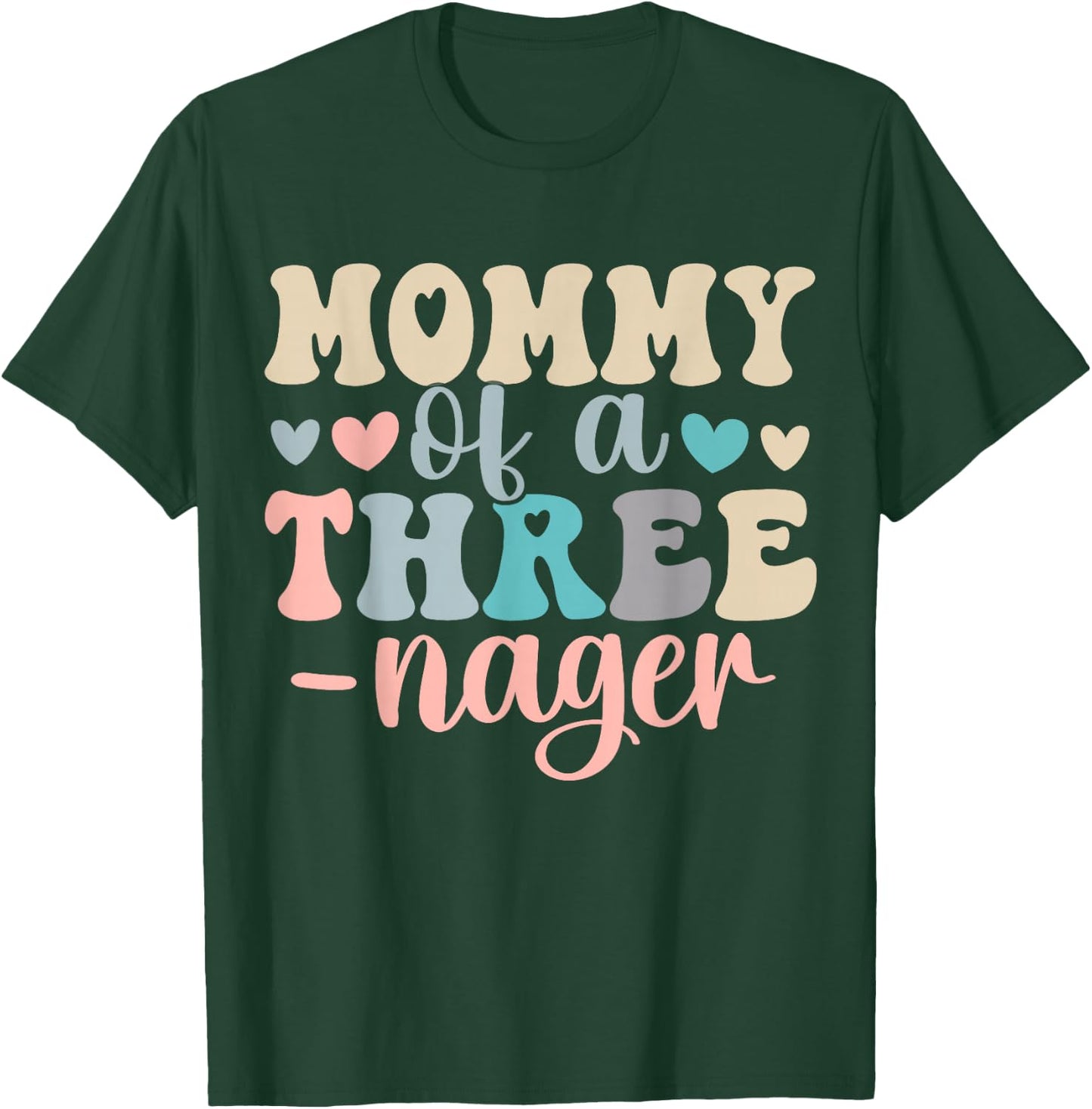 Mommy of A Threenager 3rd Birthday Matching Family Boho T-Shirt - T-Shirt | Forest