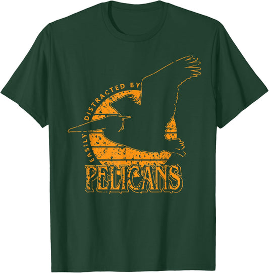 'Easily Distracted By Pelicans' Vintage Style T-Shirt - T-Shirt | Forest