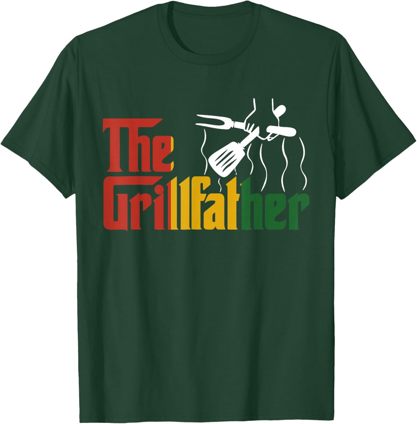 The Grill-father Juneteenth Funny BBQ Chef African American T-Shirt - T-Shirt | Forest