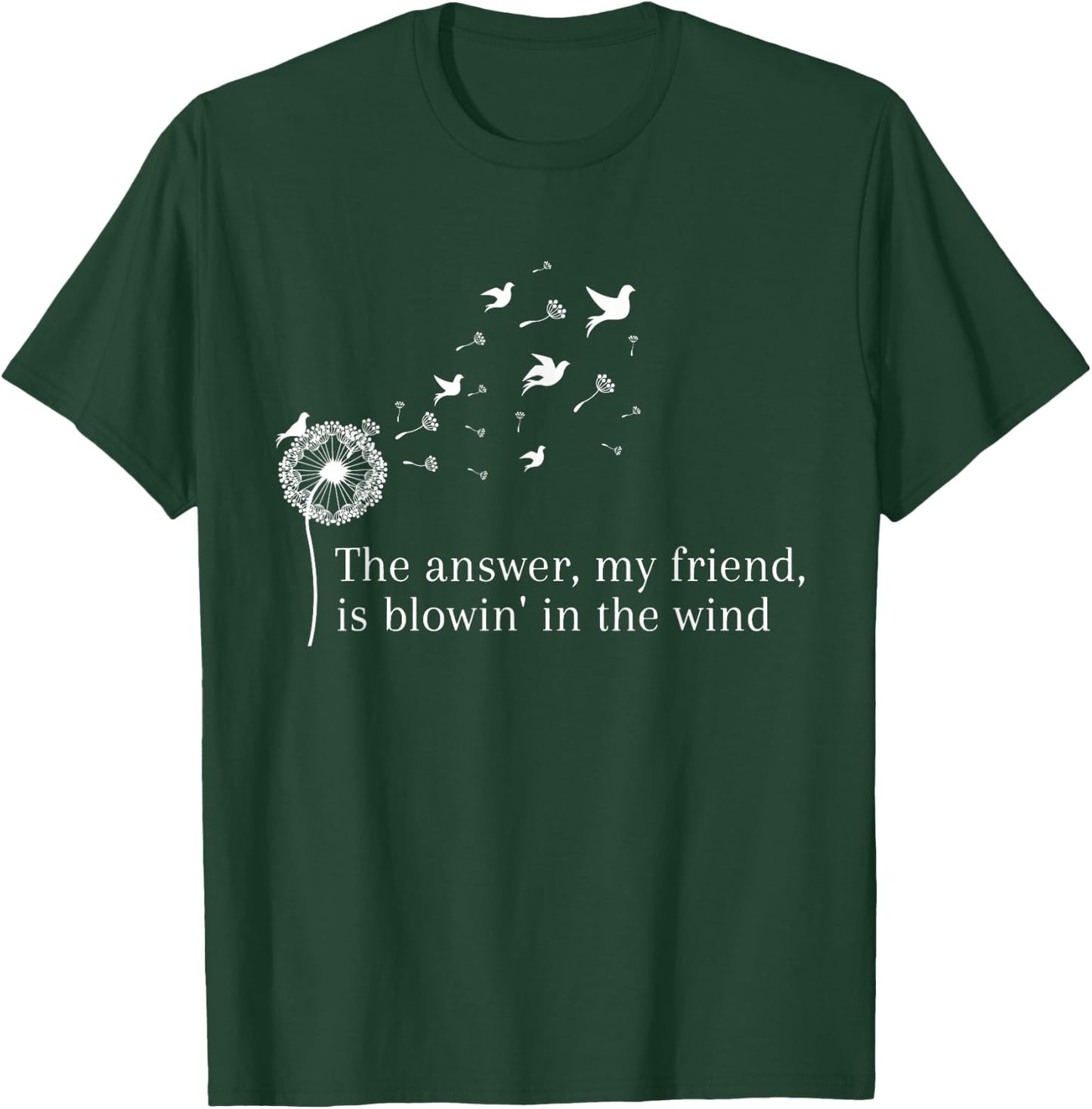 Dandelion Blowing Away In The Wind Into The Sky T-Shirt - T-Shirt | Forest