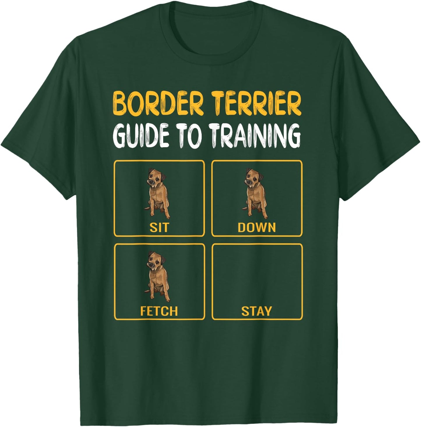 Funny Border Terrier Guide To Training Dog Obedience Trainer T-Shirt - T-Shirt | Forest