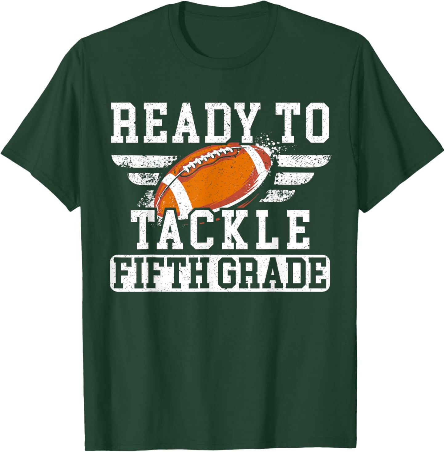 Ready To Tackle Fifth Grade Football Back To School T-Shirt - T-Shirt | Forest