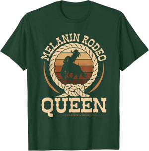 Bronc Riding Melanin Rodeo Queen African American Cowgirl T-Shirt - T-Shirt | Forest