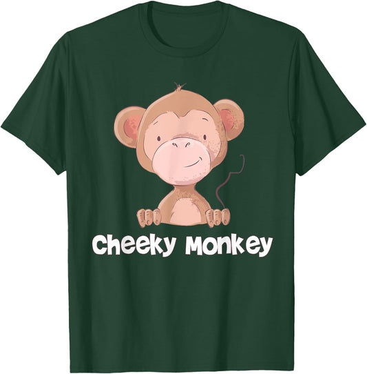 Cute Baby Monkey Face For Kids Boys Cheeky Monkey T-Shirt - T-Shirt | Forest