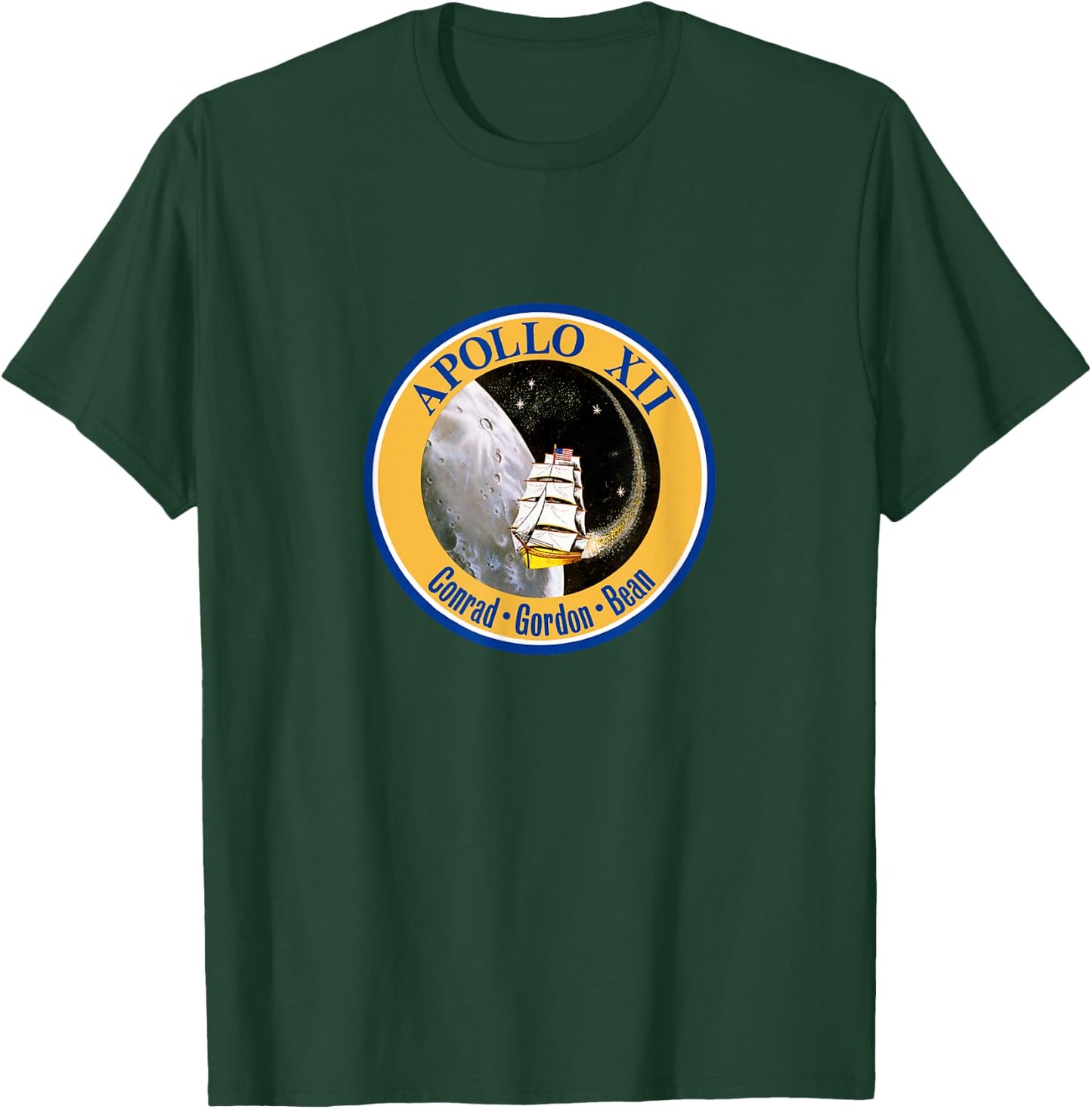 Apollo 12 Mission Patch Insignia Space Exploration T-Shirt - T-Shirt | Forest