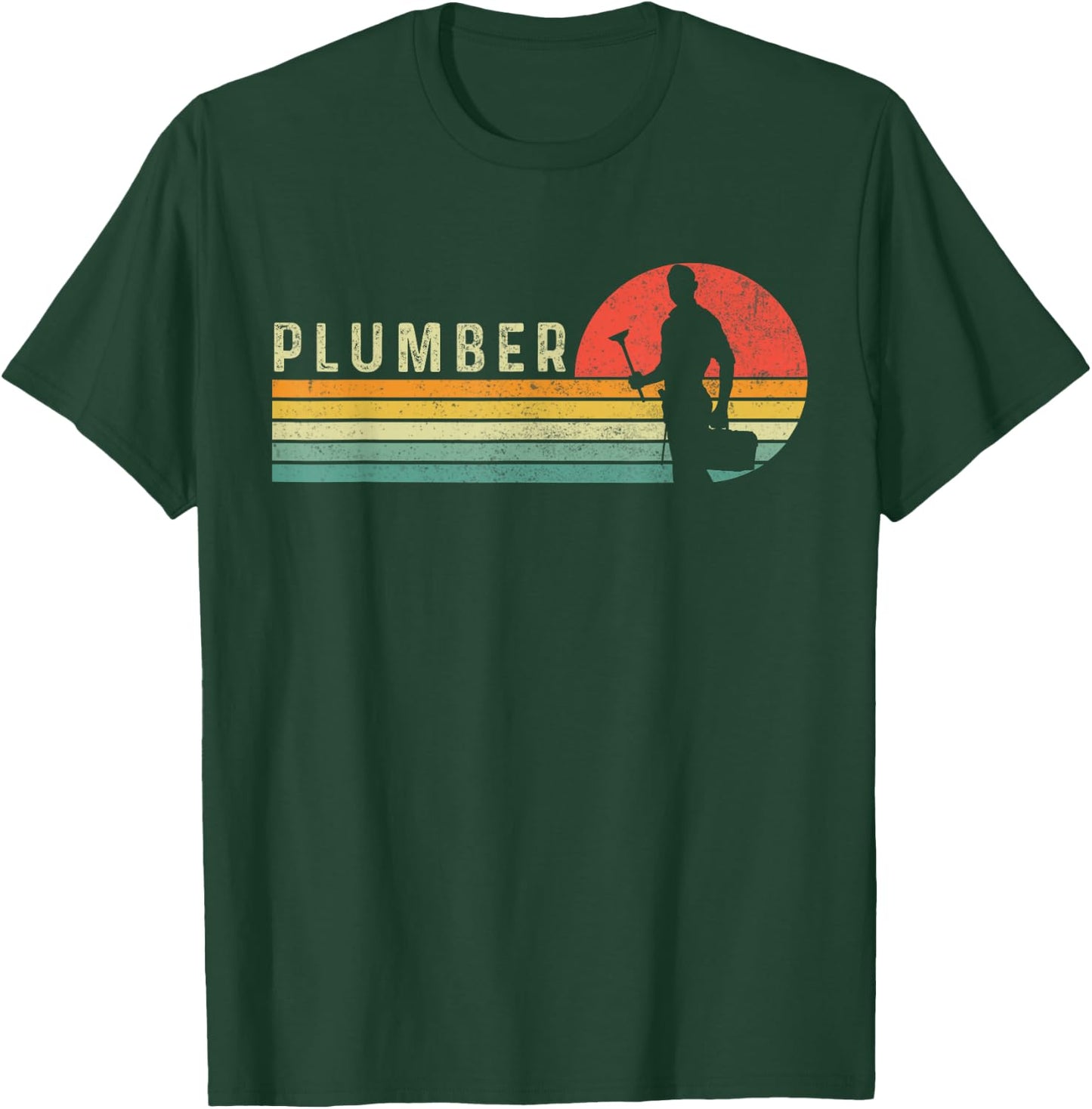 Vintage Plumber Plunger Funny Plumbing T-Shirt - T-Shirt | Forest