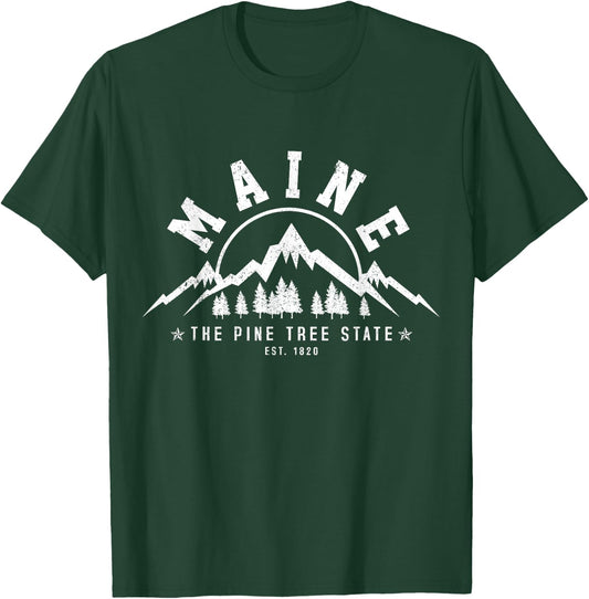 Maine - The Pine Tree State USA America Souvenir T-Shirt - T-Shirt | Forest