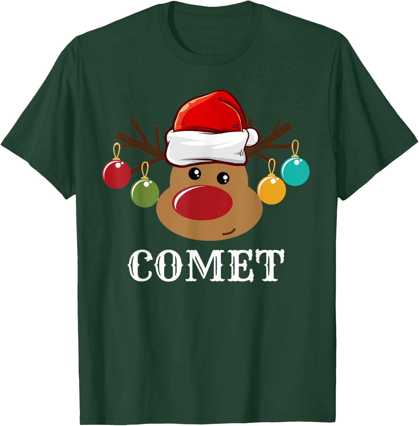 Santa Reindeer Comet Xmas Group Costume T-Shirt - T-Shirt | Forest