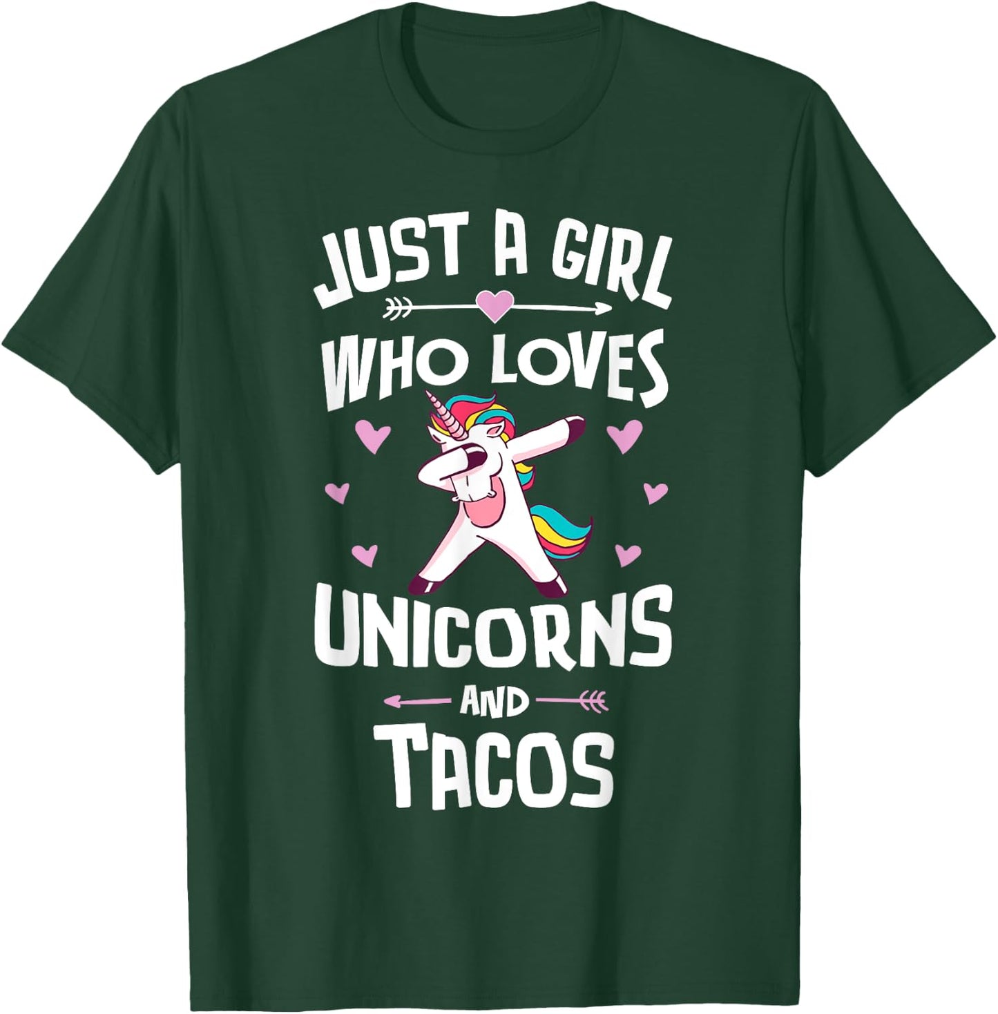 Just A Girl Who Loves Unicorns And Tacos Graphic Women T-Shirt - T-Shirt | Forest