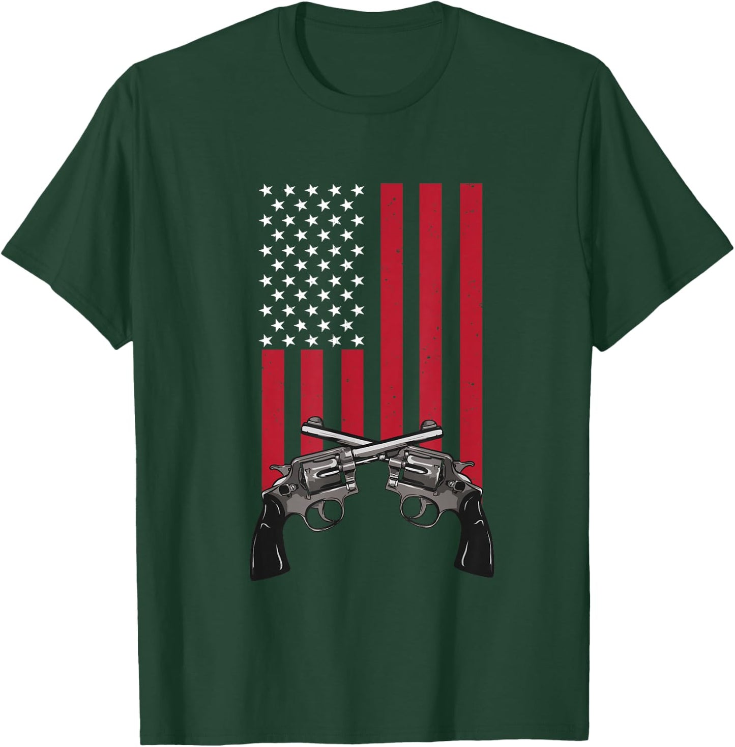 America Cowboy Revolver T-Shirt - T-Shirt | Forest