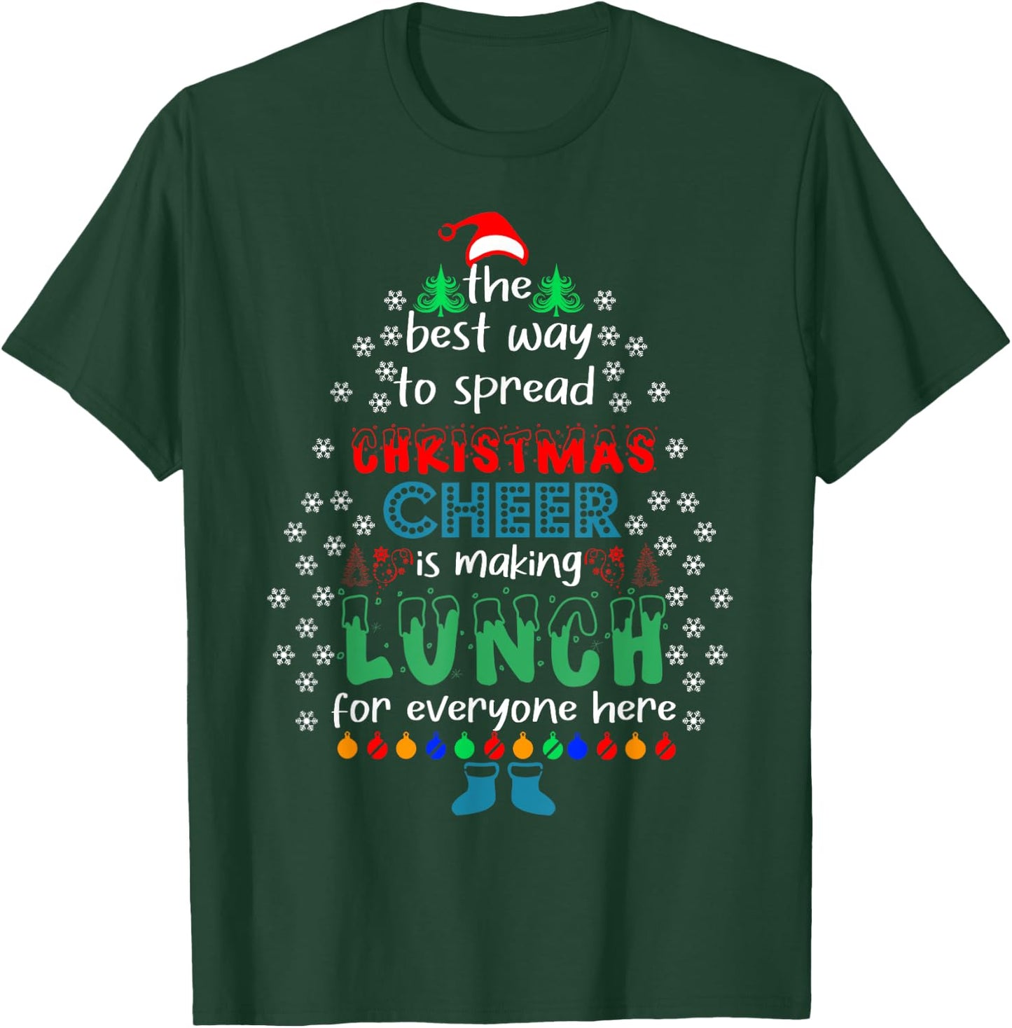 Funny Lunch Lady Christmas Cheer Christmas Xmas T-Shirt - T-Shirt | Forest