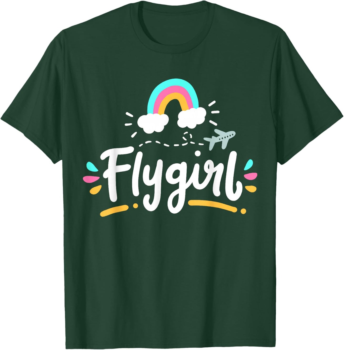 Pilot Girl Flight Attendant Flying Aviation T-Shirt - T-Shirt | Forest