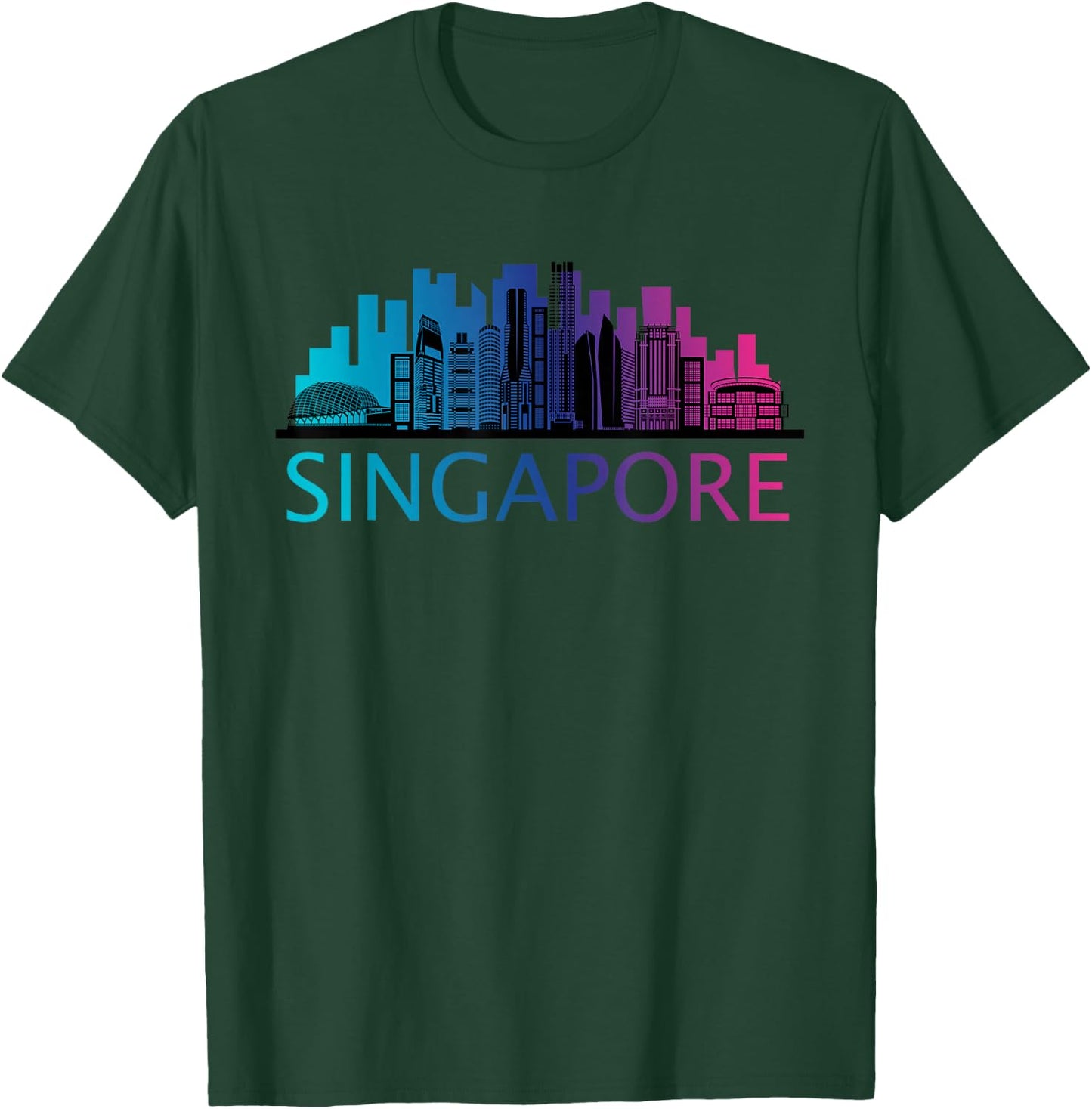 Singapore Outfit Singapore Travel -Adults Black Small Classic Fit Modern Graphic Sports Short Sleeve T-Shirt - T-Shirt | Forest