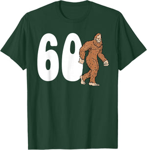 Bigfoot 60th Sixtieth Birthday Sasquatch 60 Year Old Yeti T-Shirt - T-Shirt | Forest