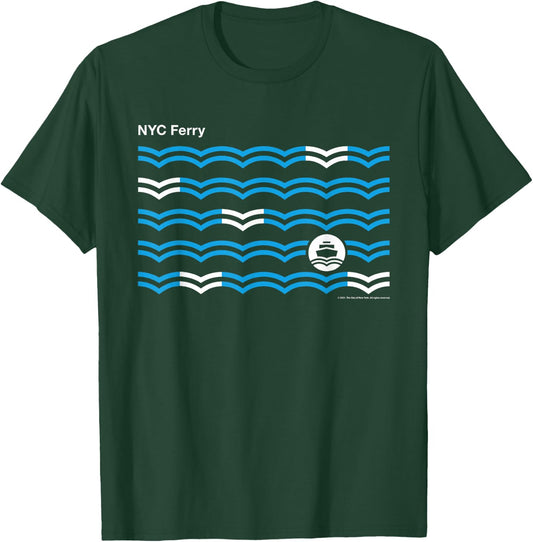New York City NYC Ferry Waves T-Shirt - T-Shirt | Forest