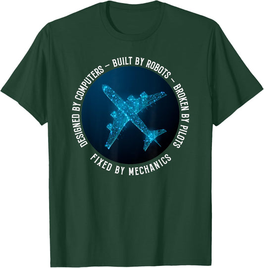 Aircraft Mechanic Theme - Maintenance Engineer Technician T-Shirt - T-Shirt | Forest