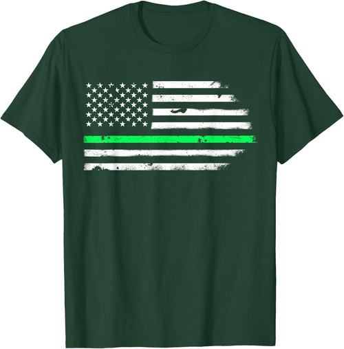Vintage Thin Green Line Support USA American Flag Men Women