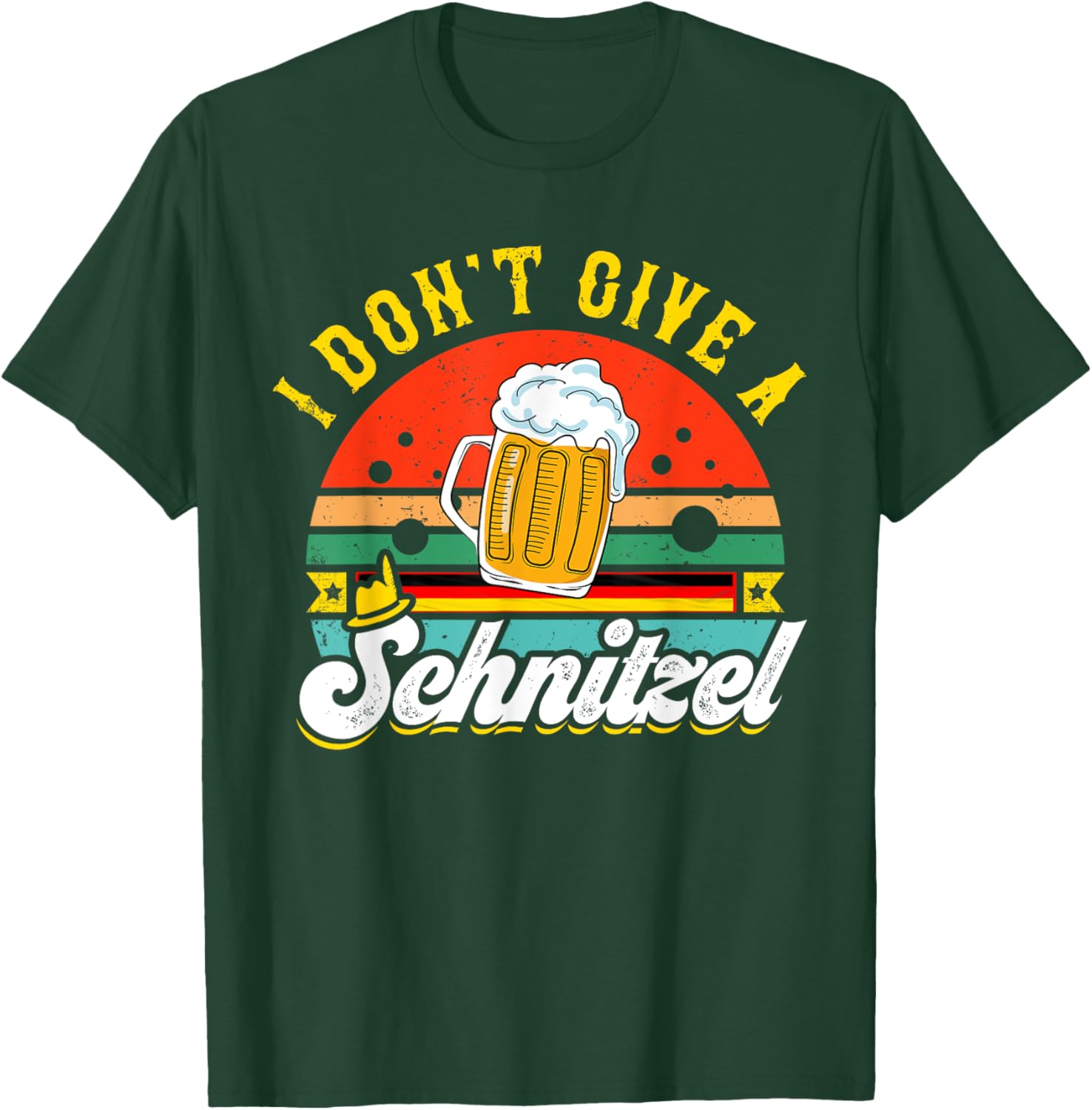 I Don't Give A Schnitzel Funny Lederhosen Gift Oktoberfest T-Shirt - T-Shirt | Forest