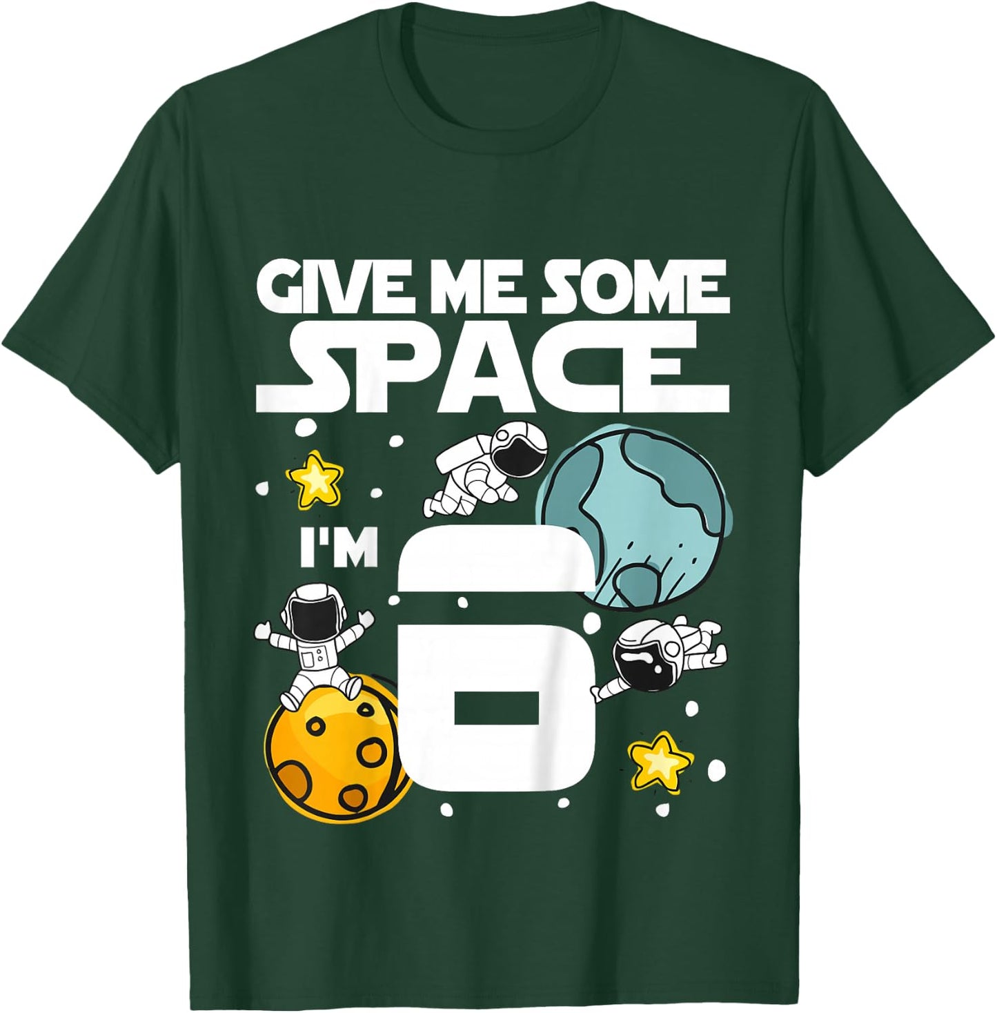 Kids 6 Year Old Outer Space Birthday Planets Astronaut 6th Gift T-Shirt - T-Shirt | Forest