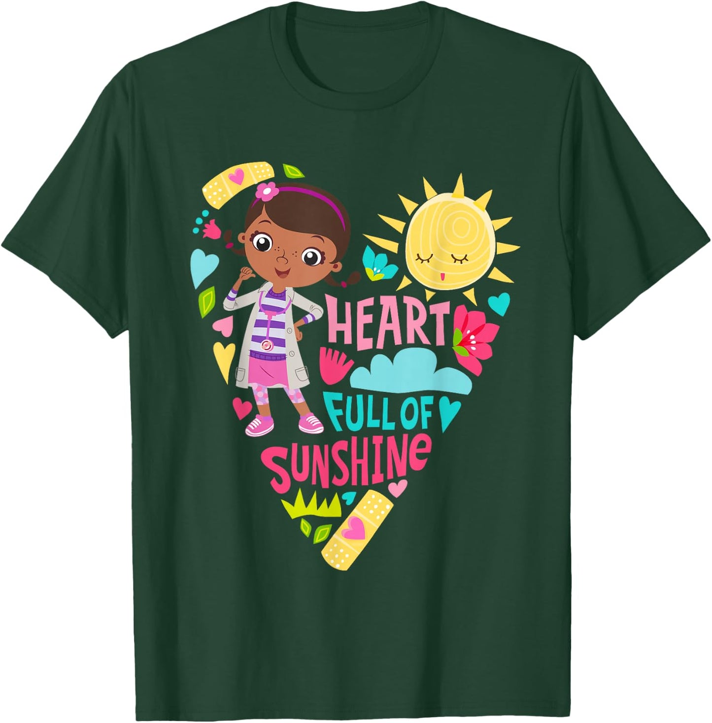 Disney Doc McStuffins Heart Full of Sunshine Girls’ T-Shirt - T-Shirt | Forest