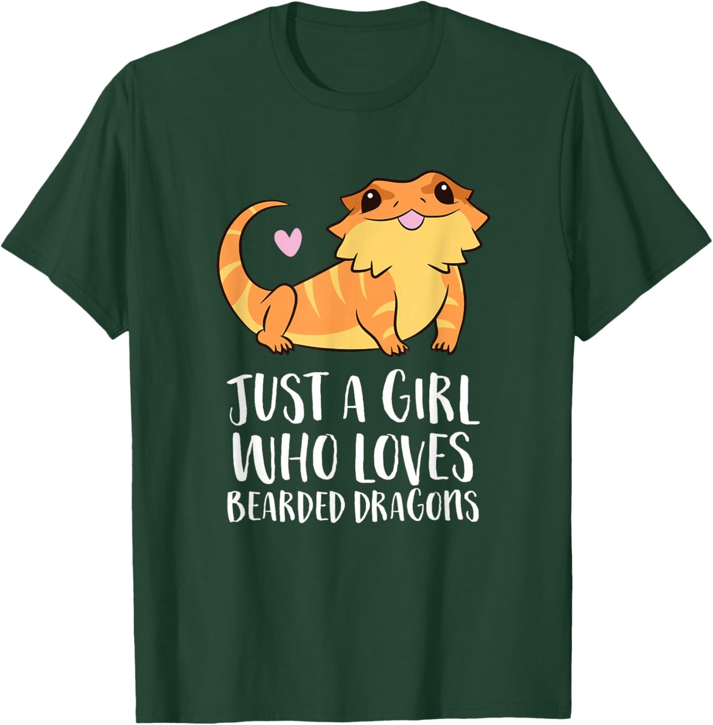 Just a Girl Who Loves Bearded Dragons Lizard Reptile Small T-Shirt - T-Shirt | Forest