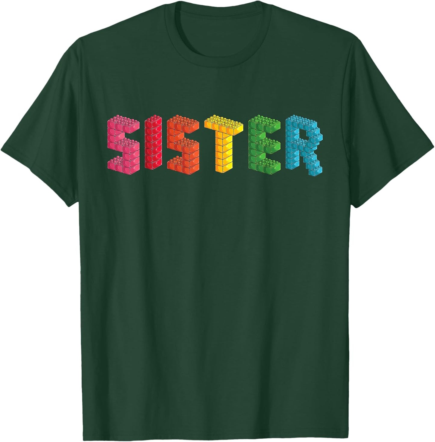 Sister Master Builder Building Bricks Blocks Family Set Girl T-Shirt - T-Shirt | Forest