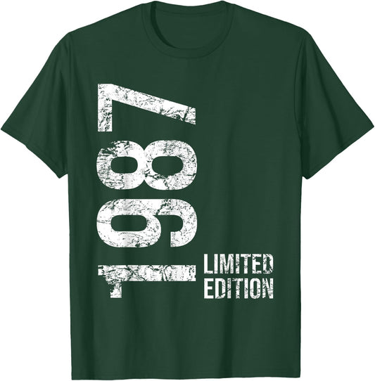 38th Birthday 38 Years Old Man Woman Vintage 1987 T-Shirt - T-Shirt | Forest