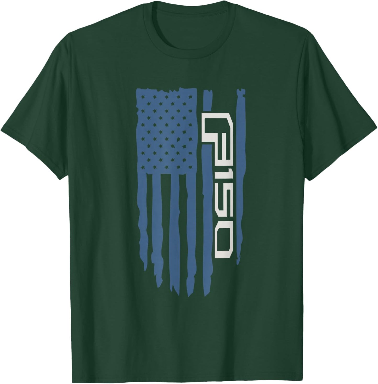 Wandering Wheels F150 American Flag T-Shirt - T-Shirt | Forest
