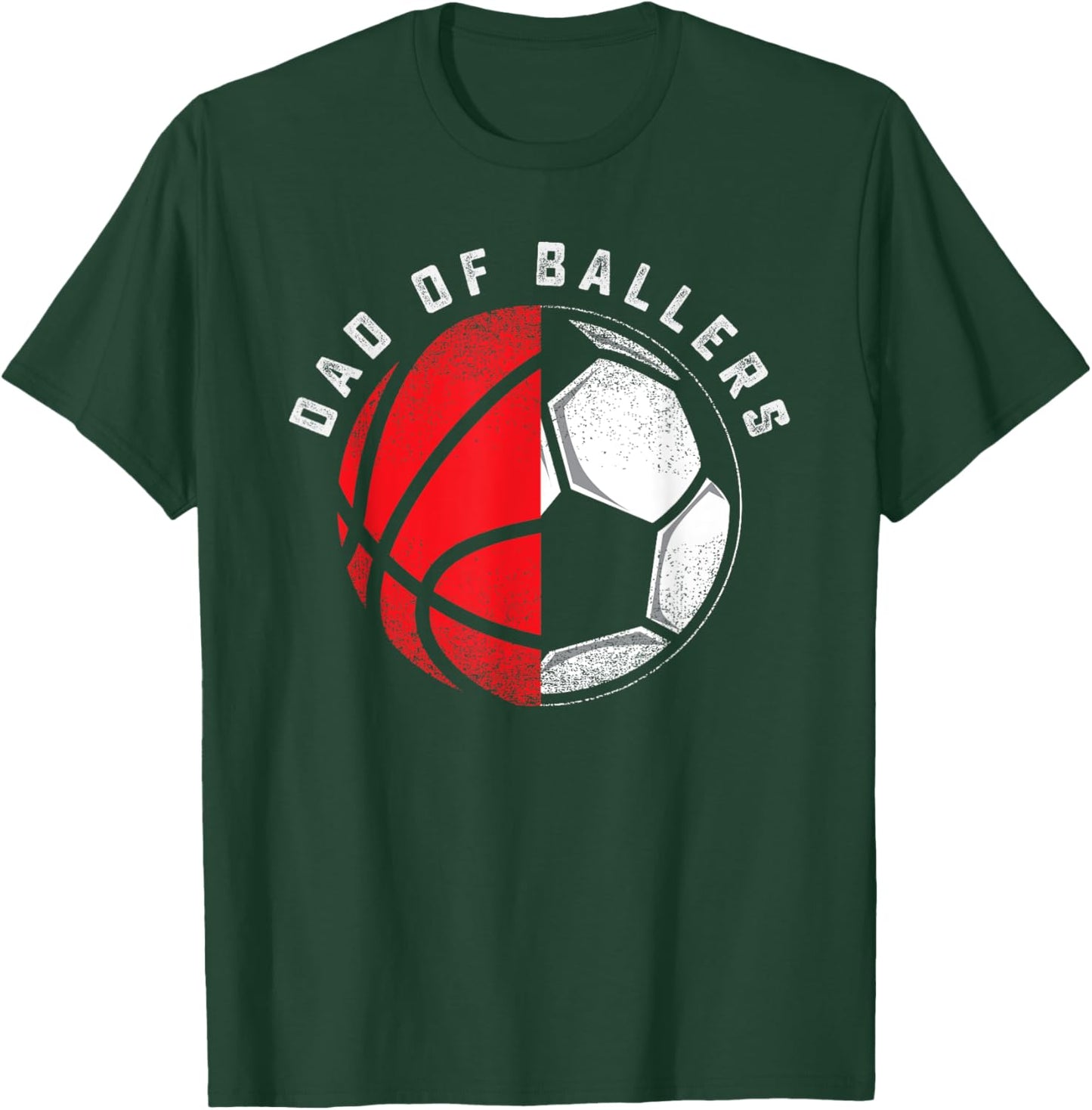 Dad of Ballers Father Son Basketball Soccer Player Coach T-Shirt - T-Shirt | Forest