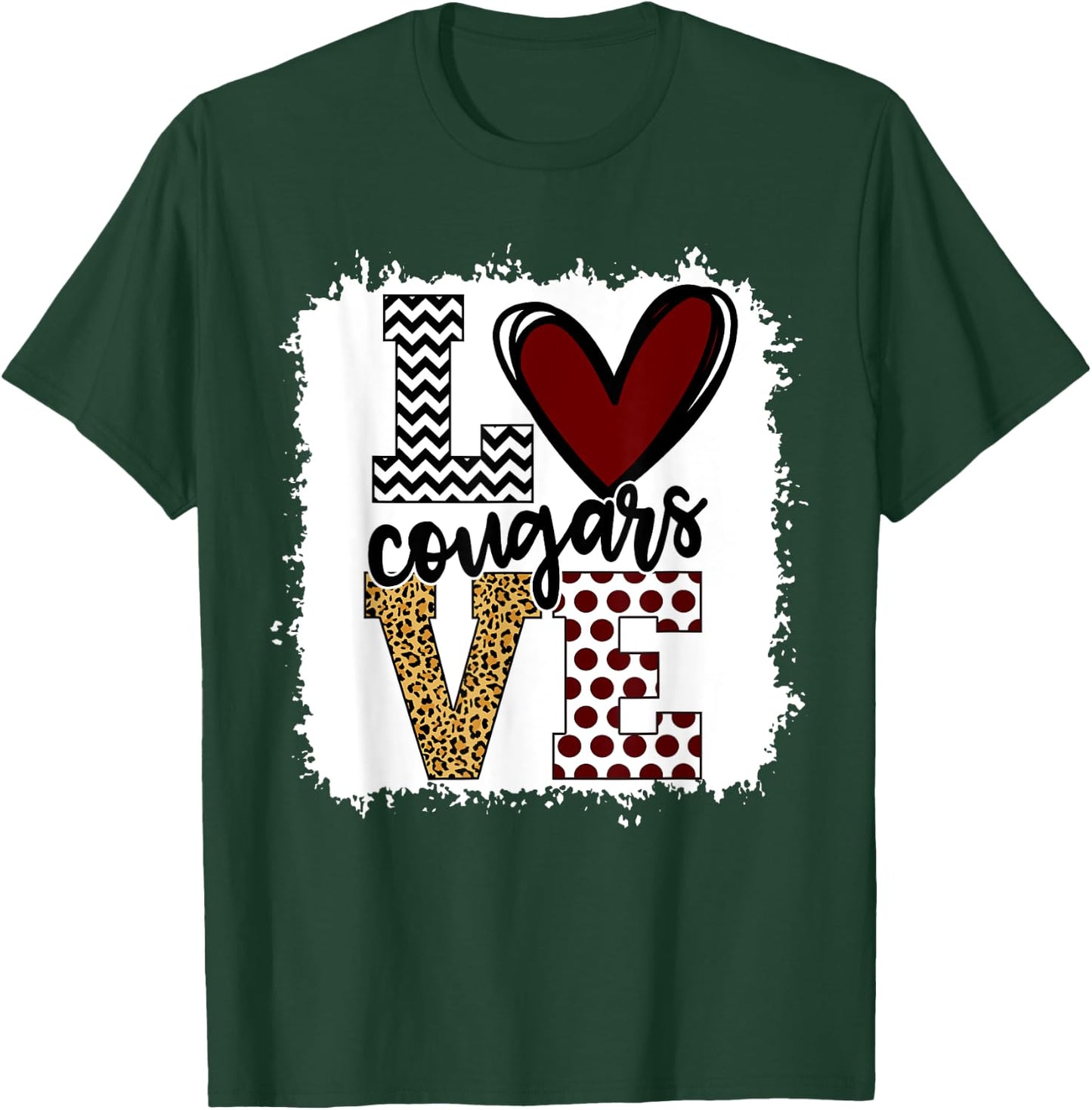 Cougars Mascot Love - School Spirit Fantastic Gifts T-Shirt - T-Shirt | Forest