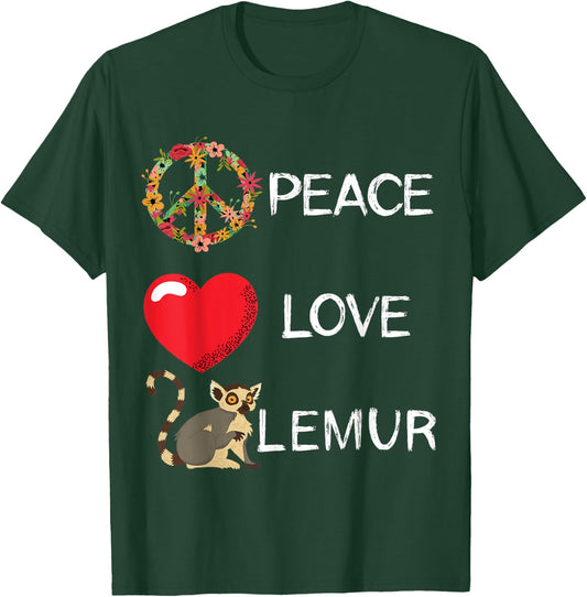 Lemur Love Peace Lemur Lover Madagascar Animal T-Shirt - T-Shirt | Forest