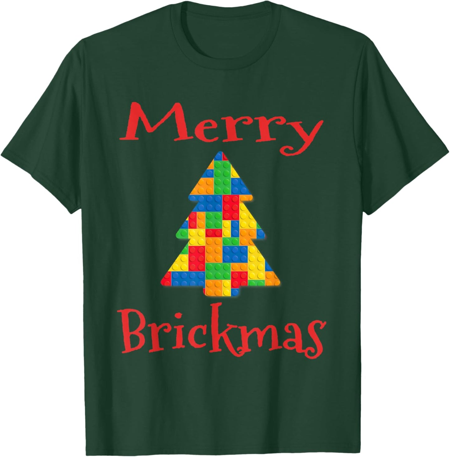 Christmas Tree Toy Block Set Style Funny Xmas Holiday Pun T-Shirt - T-Shirt | Forest