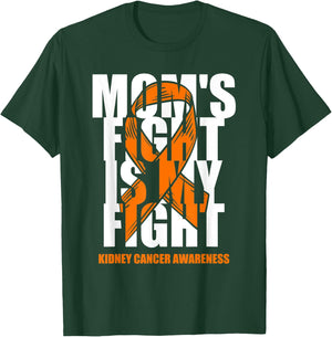 Kidney Cancer Awareness Month Orange Ribbon Mom's Fight Gift T-Shirt - T-Shirt | Forest