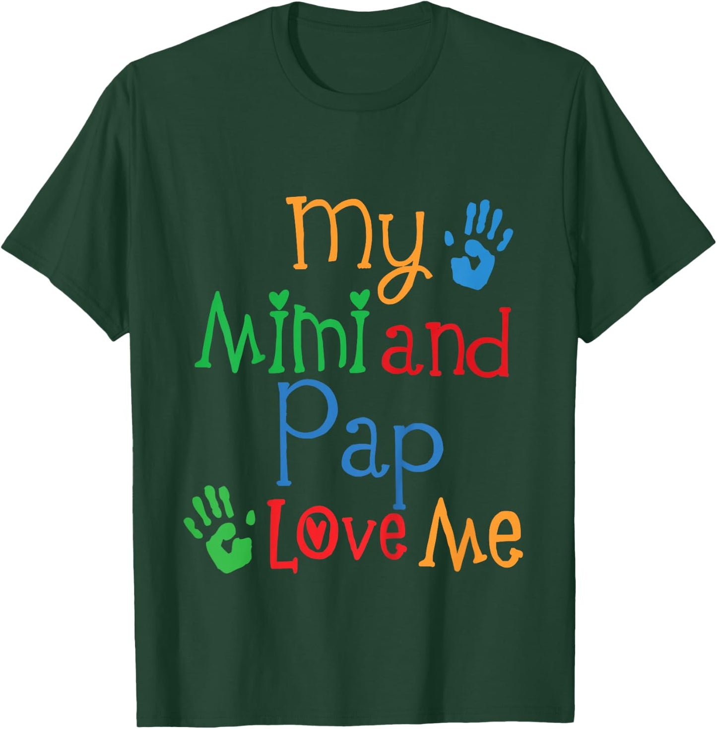 Kids Mimi And Pap Love Me Grandkids T-Shirt - T-Shirt | Forest