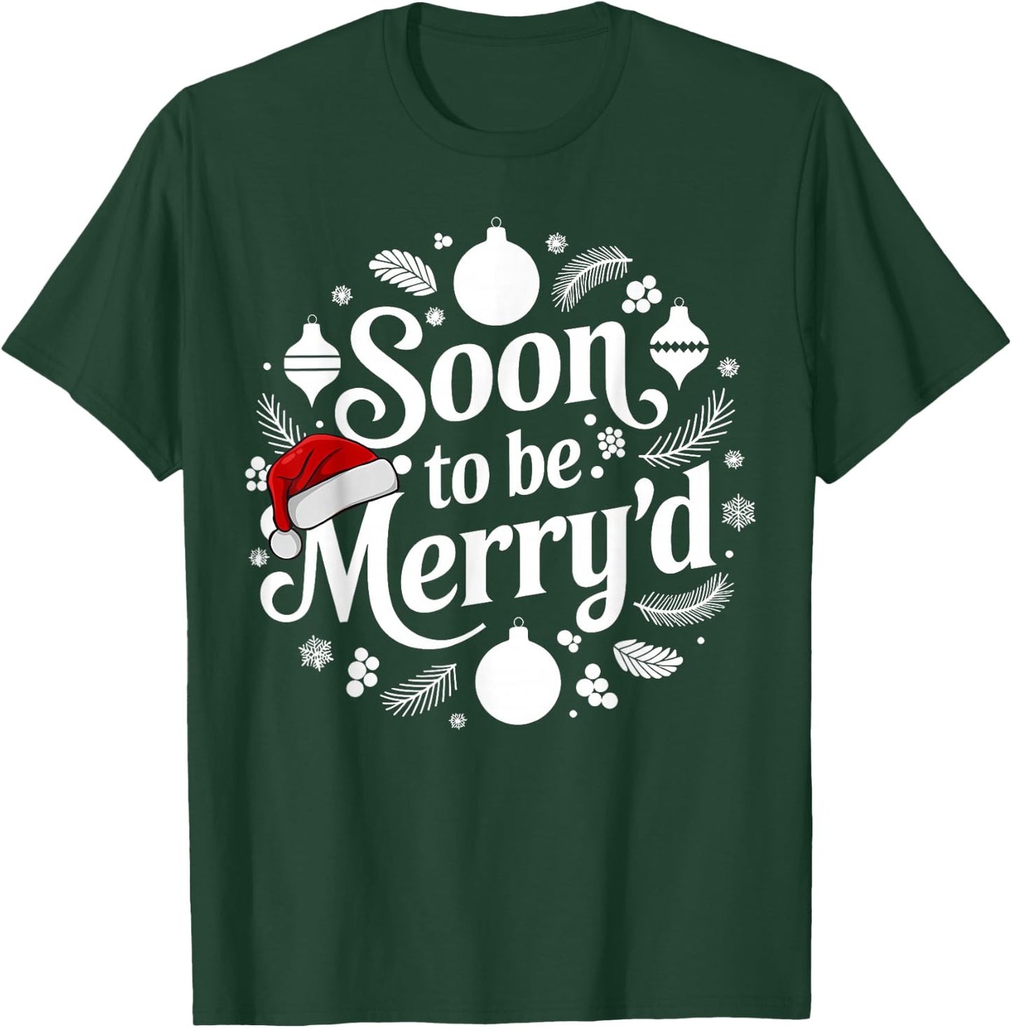 Soon to Be Merry'd Christmas Engaged Matching Couple T-Shirt - T-Shirt | Forest
