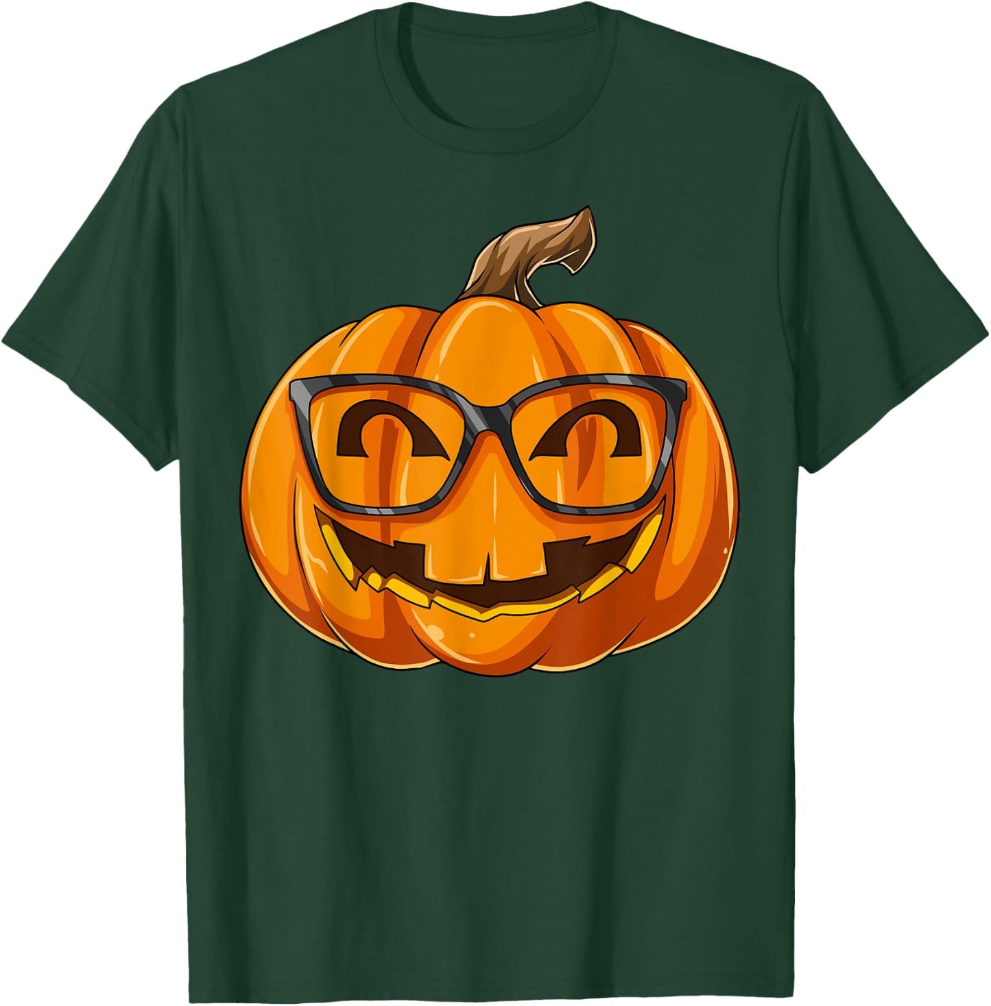 Nerdy Pumpkin Nerd Halloween Pumpkin Nerd Glasses T-Shirt - T-Shirt | Forest