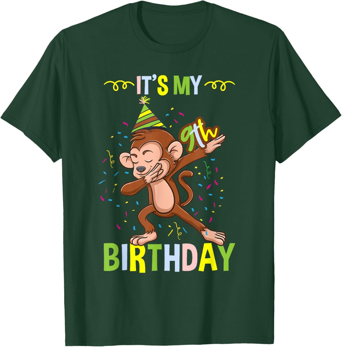 Its My 9th Birthday Monkey T-Shirt - T-Shirt | Forest
