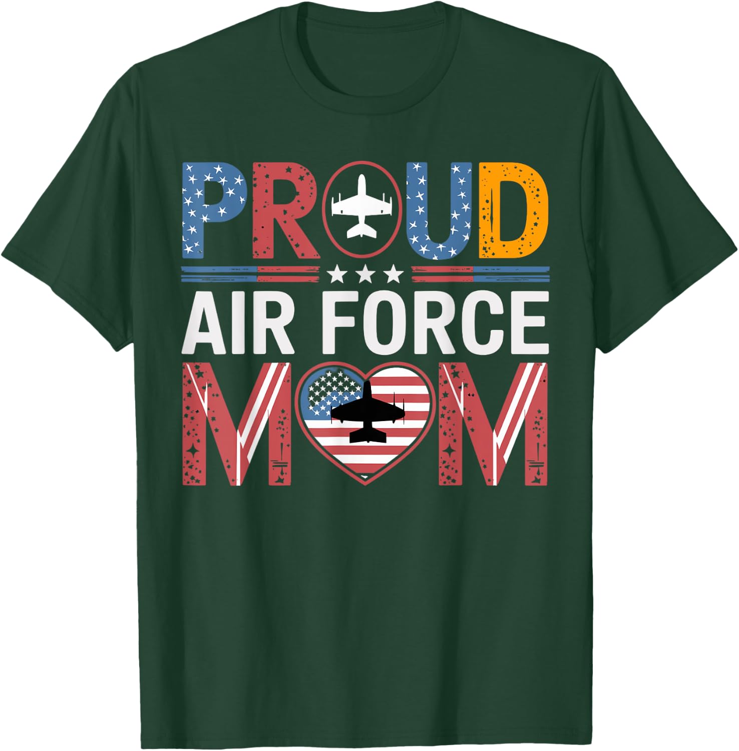 Proud Air Force Mom Flag Mom Air Force Clothing T-Shirt - T-Shirt | Forest