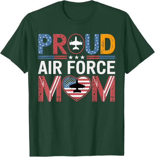 Proud Air Force Mom Flag Mom Air Force Clothing T-Shirt - T-Shirt | Forest