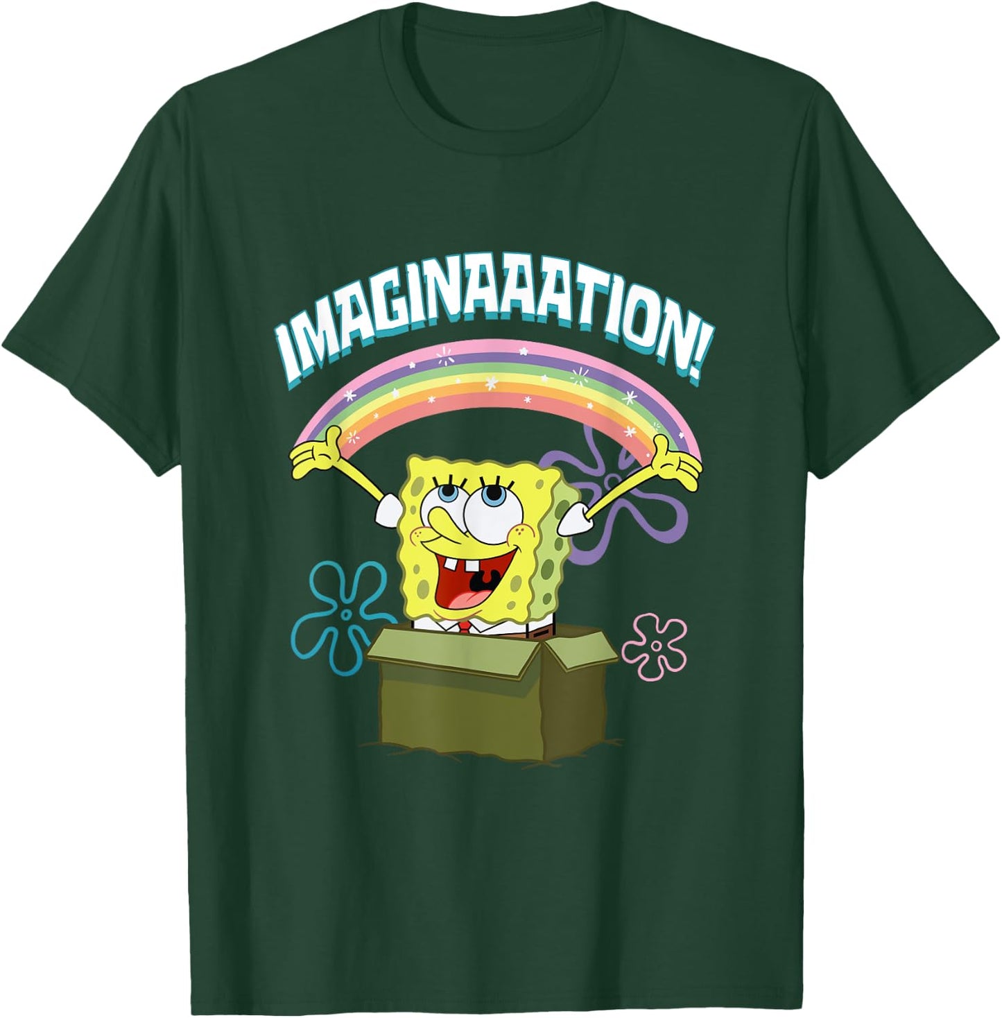 Mademark x SpongeBob SquarePants - SpongeBob SquarePants Imaginaaation Box Funny T-Shirt - T-Shirt | Forest