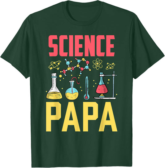 Science Papa Scientist Researcher Research Job Dad Father T-Shirt - T-Shirt | Forest