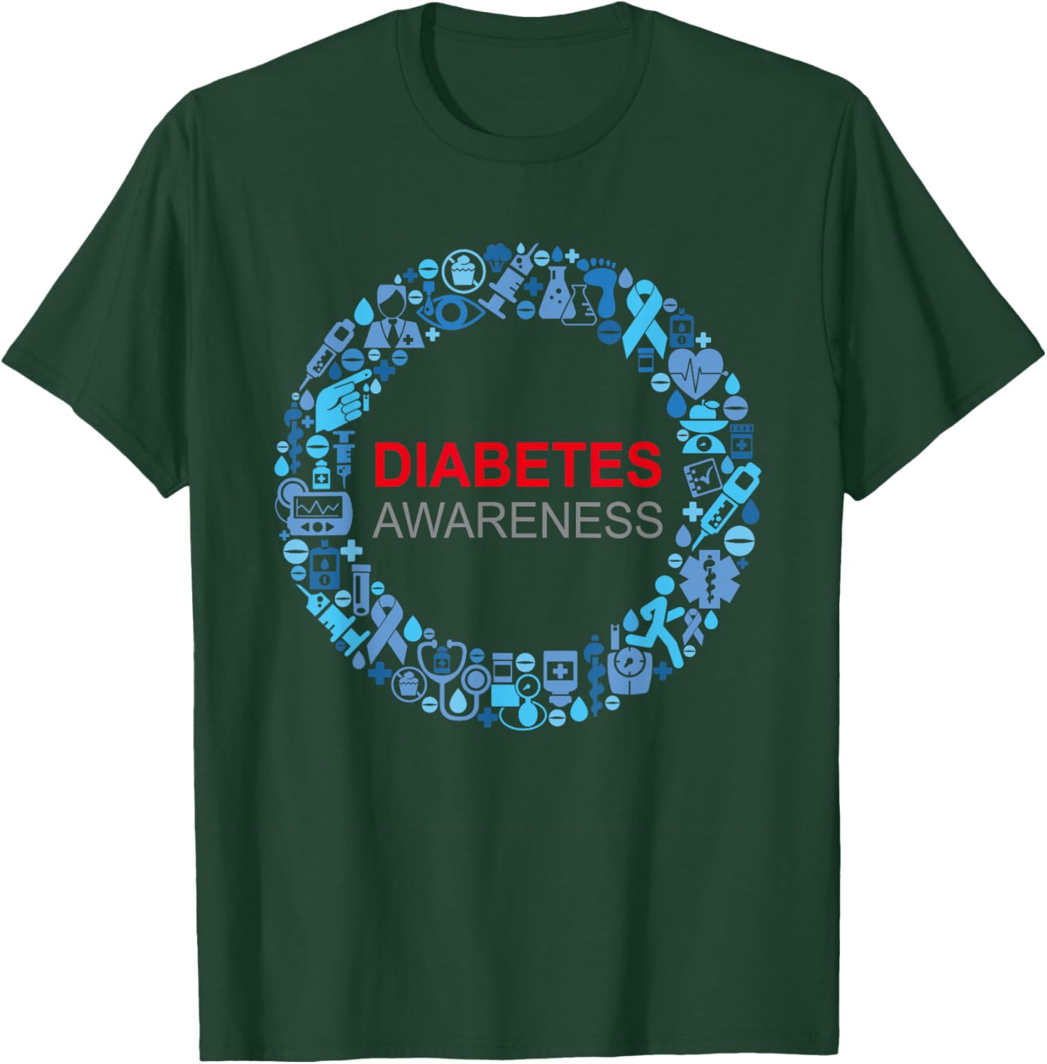 Diabetes Awareness World Diabetes Day T-Shirt - T-Shirt | Forest