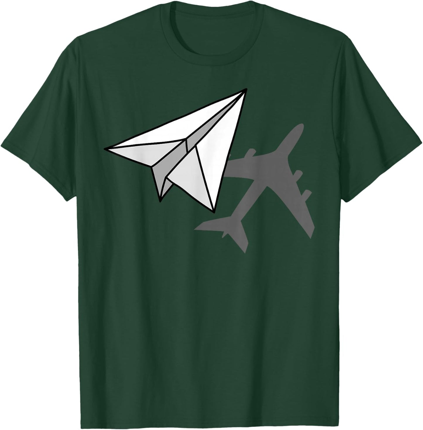 Pilot Paper Airplane Aviator Airman Airwoman Flying Plane T-Shirt - T-Shirt | Forest