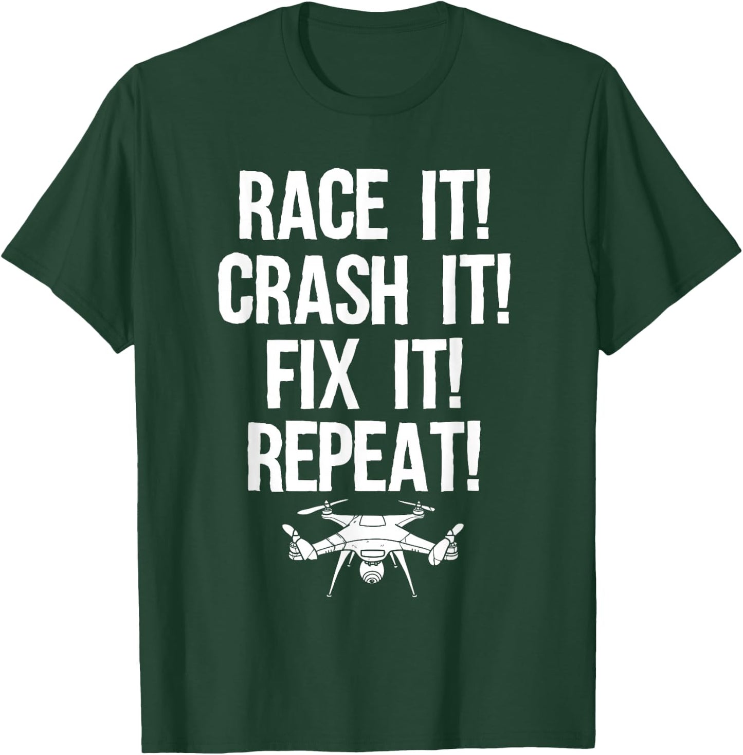 Funny Drone Racing Design Men Women Drone Pilot RC Racers T-Shirt - T-Shirt | Forest