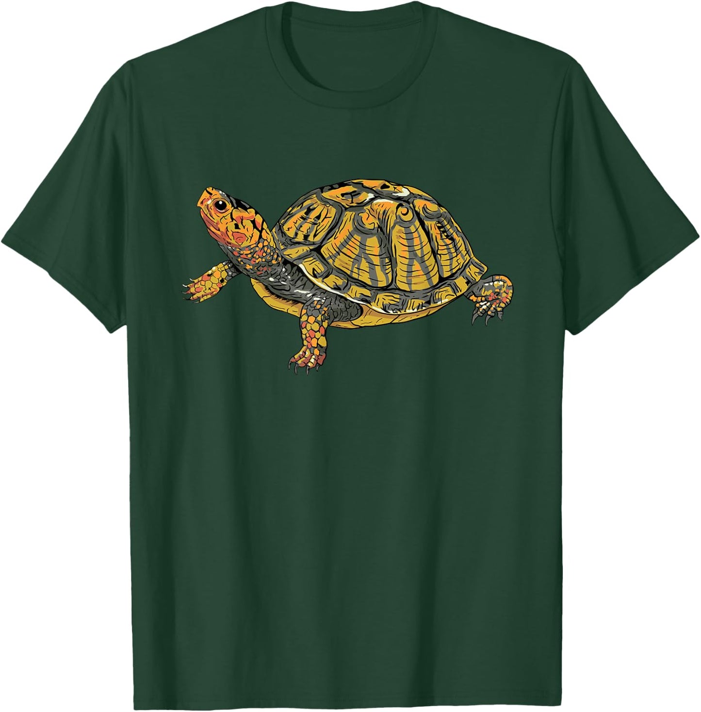 Box Turtle Realistic Illustration Shell Animal T-Shirt - T-Shirt | Forest