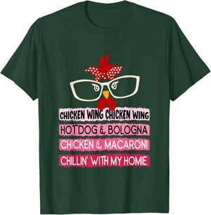 Cooked Chicken Wing Chicken Wing Hot Dog Bologna Macaroni Men Women Girls Kids T-Shirt - T-Shirt | Forest