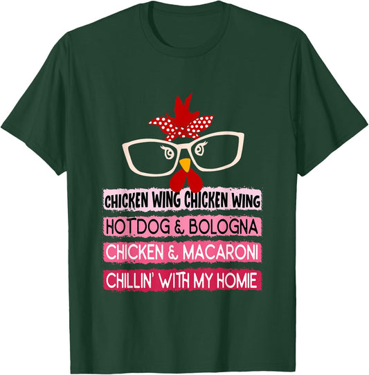 Cooked Chicken Wing Chicken Wing Hot Dog Bologna Macaroni Men Women Girls Kids T-Shirt - T-Shirt | Forest