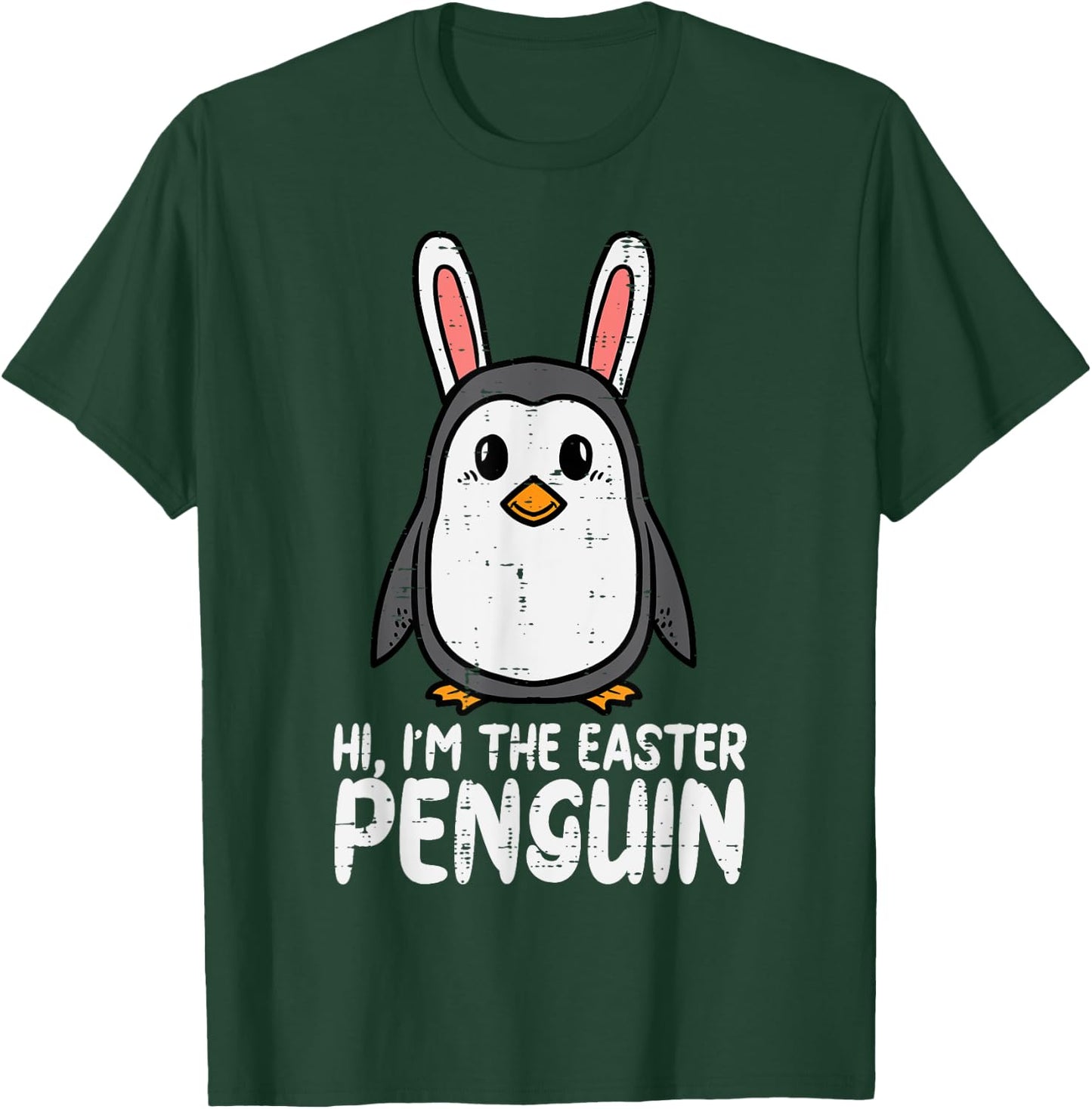 Im The Easter Penguin Cute Bunny Ears Women Boys Girls Kids T-Shirt - T-Shirt | Forest